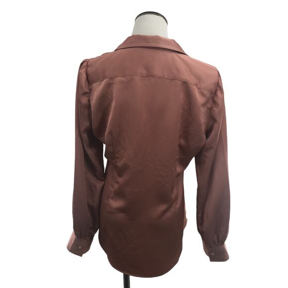 J. Crew Pink Collared Satin Back Crepe Popover Top - Picture 8 of 10